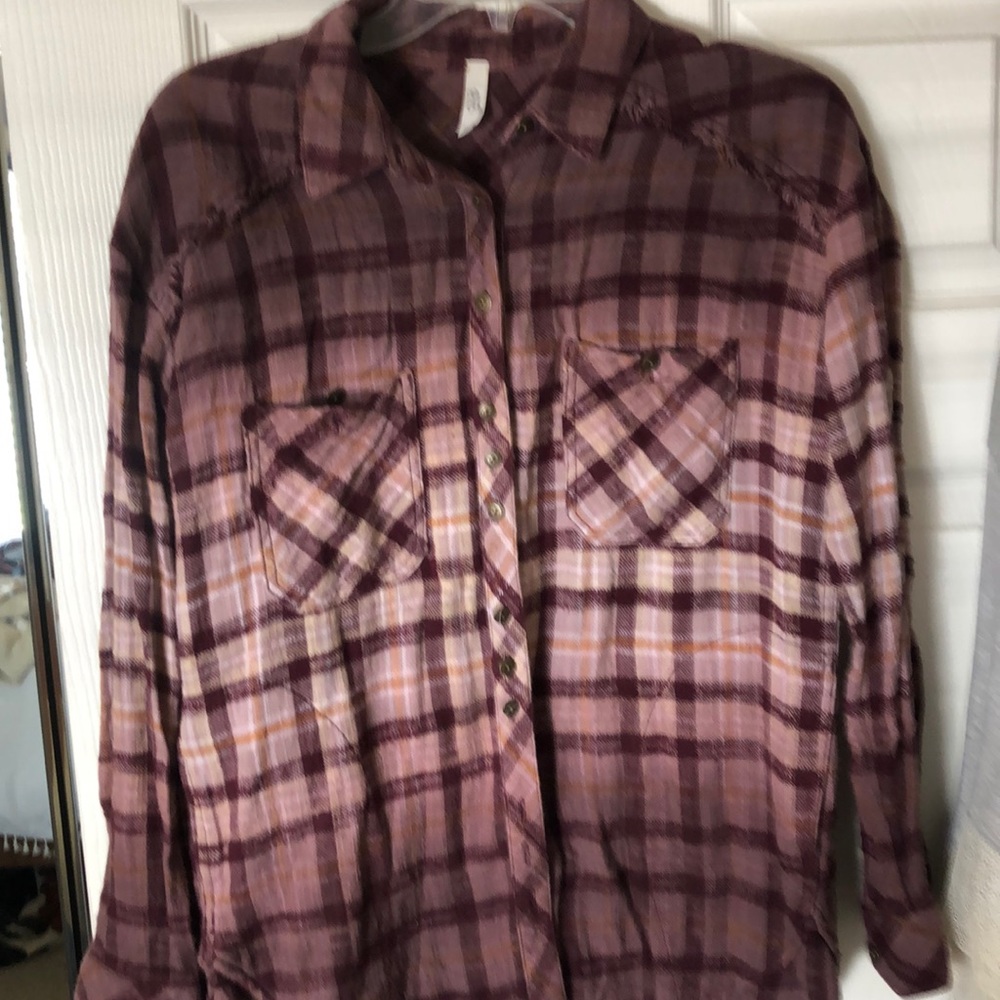 Free people Ombré Dip Dye Flannel